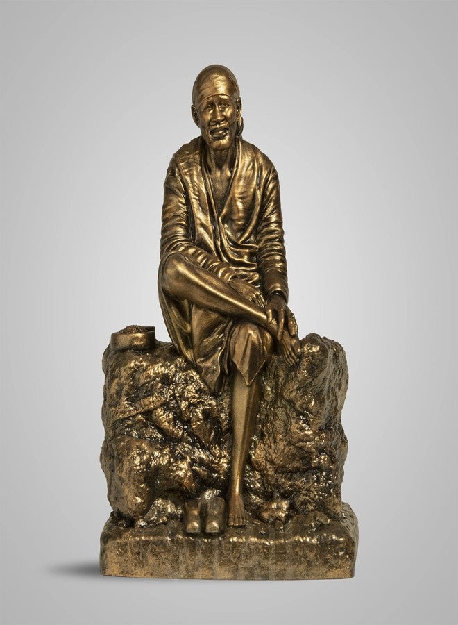 SILAII Shirdi Sai Baba Sculpture (Antique Bronze, 6 Inch) - Image 1